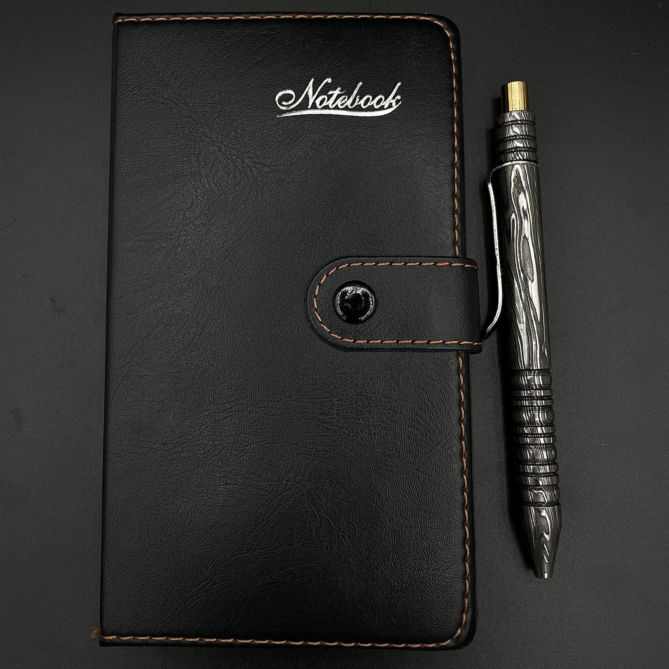 Handmade Damascus Steel Pen: Luxury Brass Accent Writing Instrument