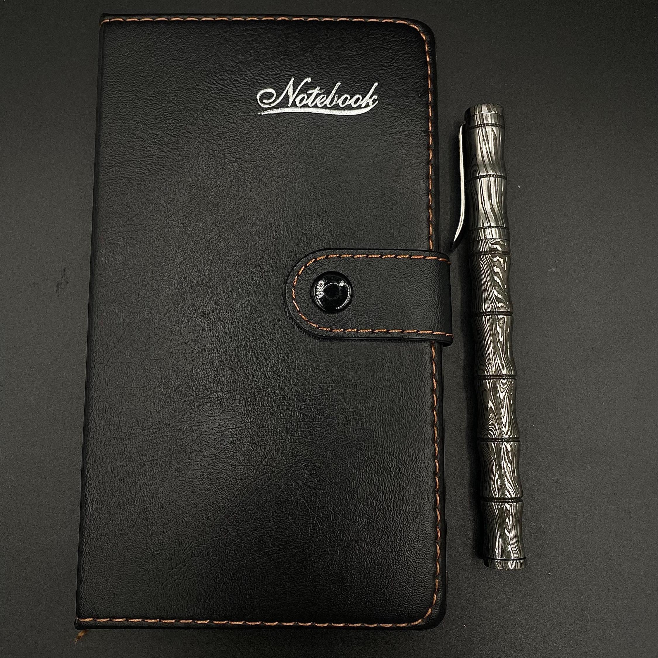 Handmade Damascus Steel Pen: Bamboo-Style Luxury Writing Instrument