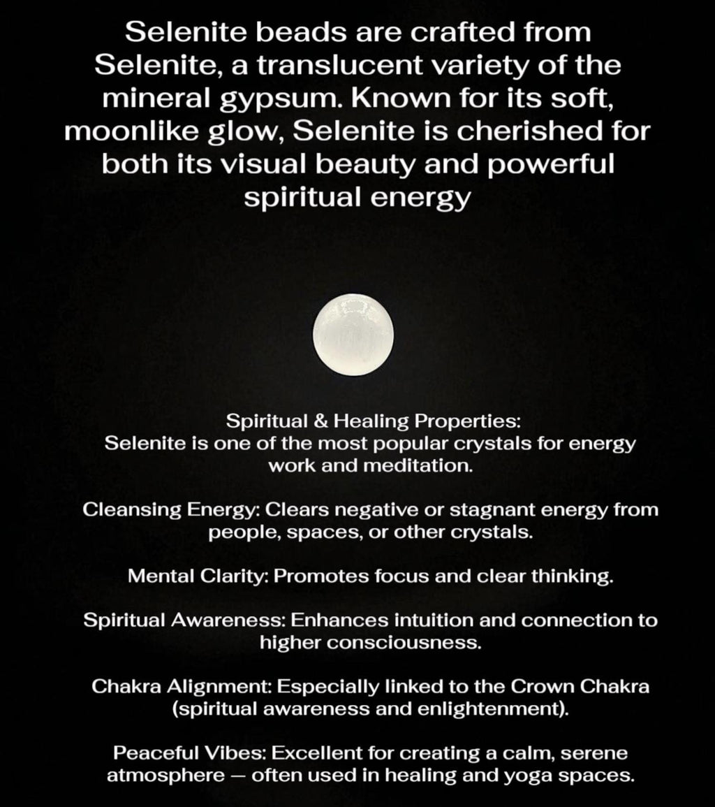 Onyx & Selenite Beaded Bracelet: Mens Healing Jewelry