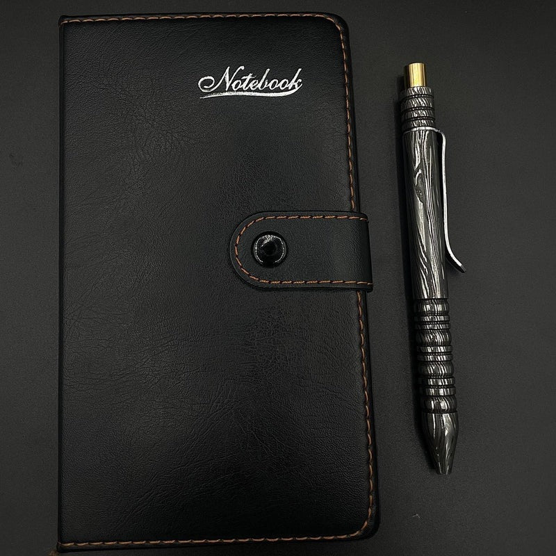 Handmade Damascus Steel Pen: Luxury Brass Accent Writing Instrument