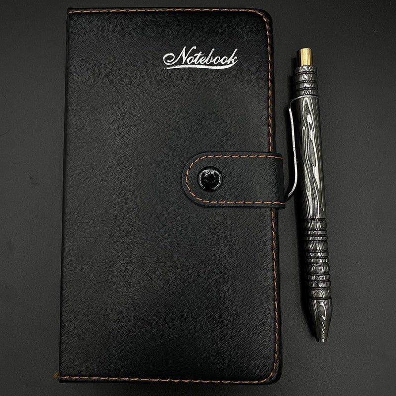 Handmade Damascus Steel Pen: Luxury Brass Accent Writing Instrument