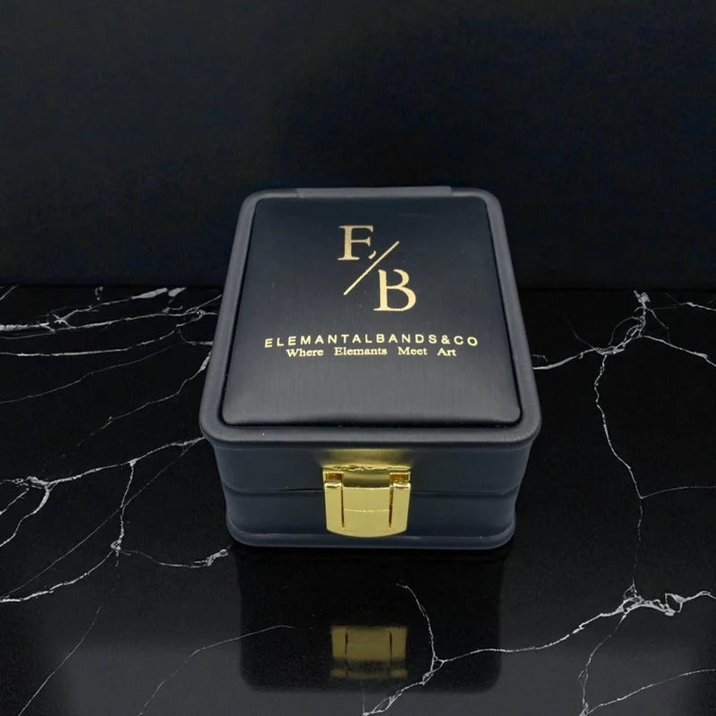 Red Jasper Bead Bracelet with Damascus Steel Barrel – Handmade Gemstone Jewelry with Gift Box.