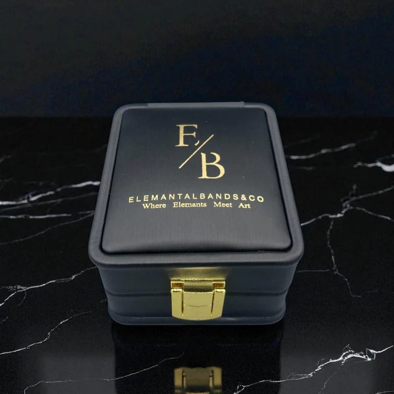 Lava Stone Bead Bracelet with Damascus Steel Barrel – Handmade Healing Jewelry with Gift Box.