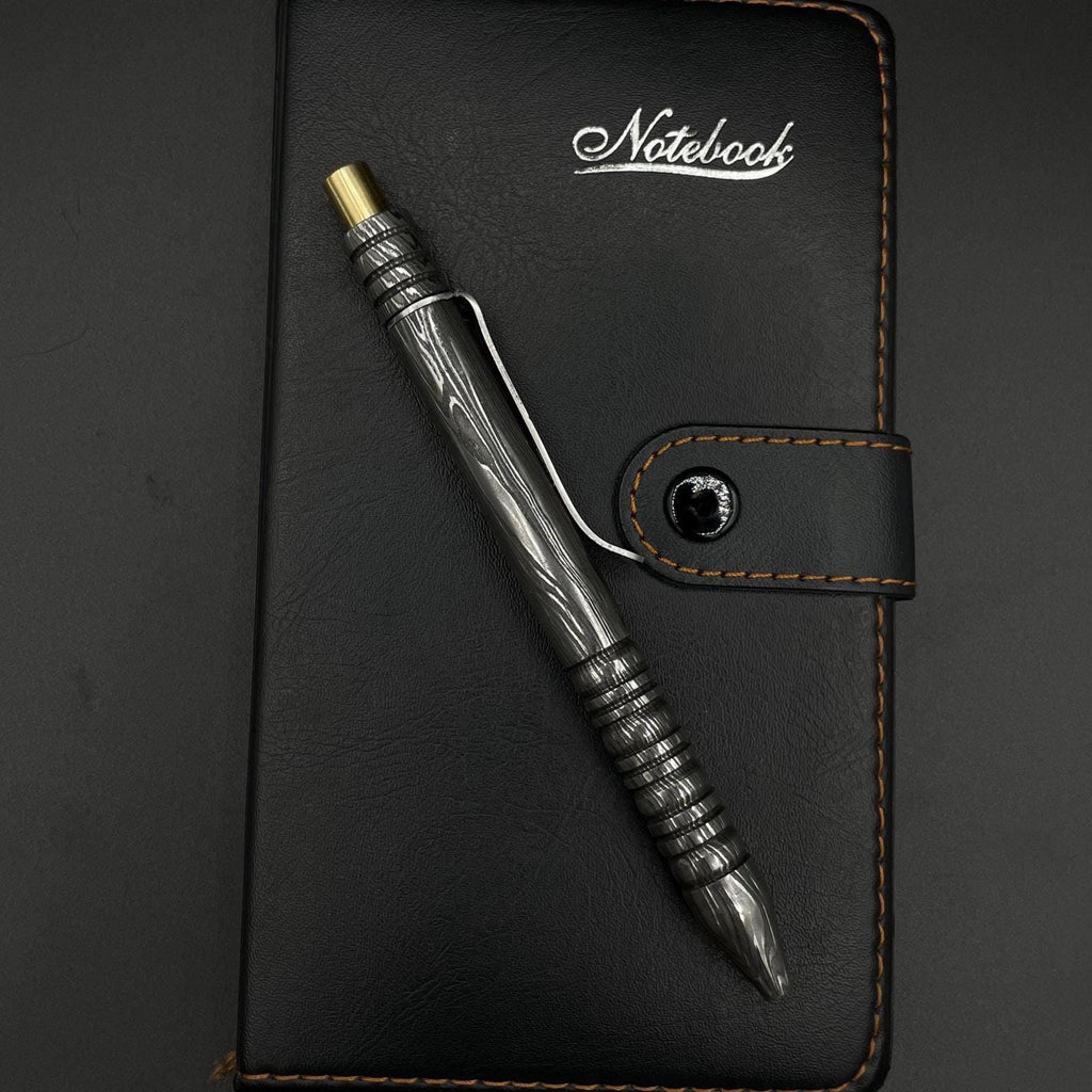 Handmade Damascus Steel Pen, Bracelet & Ring Set: Executive Gift